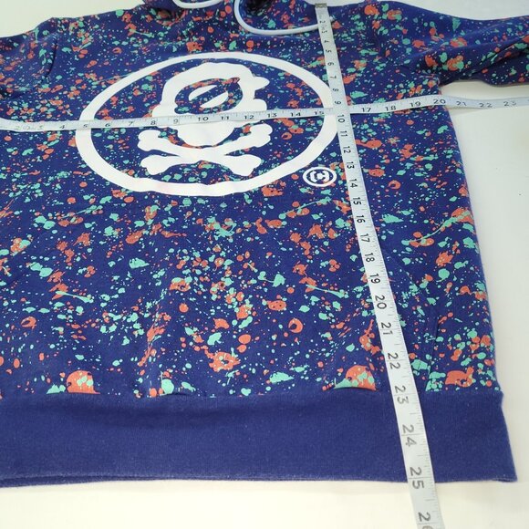 Cropp Progress Hoodie Adult S Blue Splash Paint Skull Crossbones Streetwear Flaw - Picture 13 of 14